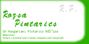 rozsa pintarics business card